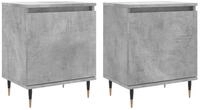 vidaXL Nachttisch Nachttische 2 Stk. Betongrau 40x30x50 cm Holzwerkstoff (2-St)