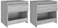 vidaXL Nachttisch NA Nachttische2er Set Grau Sonoma 40x30x39 cm Holz...