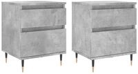 vidaXL Nachttisch Nachttische 2 Stk. Betongrau 40x35x50 cm Holzwerkstoff (2-St)