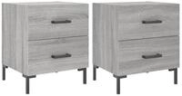 vidaXL Nachttisch NA Nachttische 2 Stk Grau Sonoma 40x35x47,5 cm Holz...