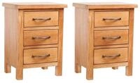 vidaXL Nachttisch Nachttische 2 Stk. 40x30x54 cm Massivholz Eiche (1-St)