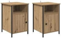 vidaXL Nachttisch Nachttisch 2 pcs Artisan-Eiche 40 x 42 x 60 cm Holzwerkstoff...