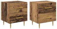 vidaXL Nachttisch Nachttisch 2 pcs Altholz 40 x 35 x 47,5 cm Holzwerkstoff...