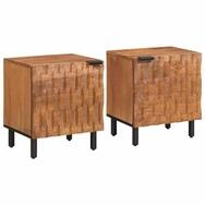 vidaXL Nachttisch Nachttisch 2 pcs Braun 40 x 33 x 46 cm Massivholz (2-St)