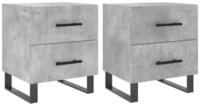 vidaXL Nachttisch NA Nachttische2er Set Betongrau 40x35x47,5 cm Holz...
