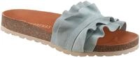 VERBENAS Rocio Roda Pantolette Sommerschuh, Flat mit geschwungenen Laschenstoff