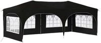 vidaXL Partyzelt Pop-up Partyzelt 575 x 288 x 245 cm Schwarz Oxford-Stoff