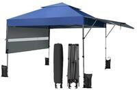 COSTWAY Faltpavillon 3x3m Popup Pavillon, h&ouml;henverstellbar, mit 2 Markisen