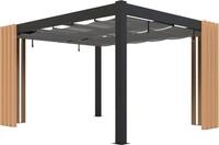 Sojag Pavillon Lito 1012 mit Sonnensegel Schwarz-Grau, Massive Konstruktion aus