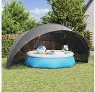 vidaXL Pool&uuml;berdachung, Pool-Dome Schwarz 592 x 590 x 275 cm