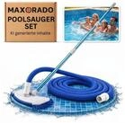 Maxorado Poolb&uuml;rste Poolsauger Bodensauger D&uuml;se + Schlauch + 2,4m...