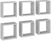 vidaXL Wandregal, W&uuml;rfelregale 6 Stk. Betongrau 30x15x30 cm