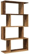 vidaXL B&uuml;cherregal Raumteiler-B&uuml;cherregal 4 B&ouml;den Altholz-Optik 70x24x129 cm,