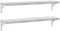 vidaXL Regal Wandregale 2 Stk. 100x23,5 cm Silbern Edelstahl, 1-tlg.