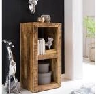 FINEBUY Standregal FB45542 45 x 90 x 35 cm B&uuml;cherregal Mangoholz Beistelltisch