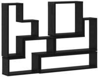 vidaXL Regal Wandregal Wandmontiert Schwarz Eichen-Optik 96 x 12 x 64 cm, 1-tlg.