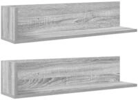 vidaXL Regal Wandregale 2 Stk. Grau Sonoma 75x16,5x16,5 cm Holzwerkstoff, 1-tlg.
