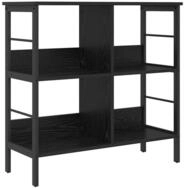 vidaXL B&uuml;cherregal B&uuml;cherregal Schwarz Eichen-Optik 82 x 32 x 79 cm Holzwerkstoff,