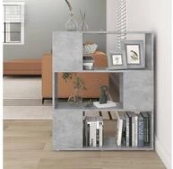vidaXL B&uuml;cherregal, B&uuml;cherregal Raumteiler Betongrau 80x24x94 cm Holzwerkstoff