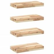 vidaXL Regal Schweberegale 4 Stk. 60x20x4 cm Massivholz Unbehandelt, 4-tlg.