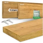 holz4home&reg; Wandregal aus Massivholz Eiche Natur I Schwebendes Regal I...