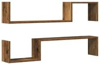 vidaXL Regal Wandregale 2 Stk. Altholz-Optik 100x15x20 cm Holzwerkstoff, 2-tlg.