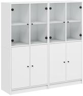 vidaXL B&uuml;cherregal, B&uuml;cherschrank mit T&uuml;ren Wei&szlig; 136x37x142 cm Holzwerkstoff