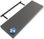Casaria Wandregal, Grau H&auml;ngeregal mit Halterung 15kg Tragkraft K&uuml;che Matt...
