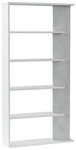 FORES HABITAT Anbauregal B&uuml;cherregal, Zementgrau Dekor - 90x180x25 (BxHxT)