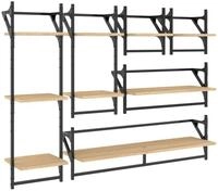 vidaXL Regal 6-tlg. Wandregal-Set mit Stangen Sonoma-Eiche Holzwerkstoff, 6-tlg.