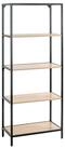 HAKU Regal PAMPLONA 5 Regal - eiche-schwarz - MDF, Metall - H. 167cm x B. 64cm,