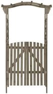 vidaXL Pergola, mit Tor 116x40x204 cm Grau Massivholz Tanne