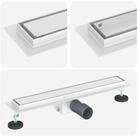 vidaXL Duschrinne 2 in 1 Duschabfluss Silber 60 cm Edelstahl 304, 1-St.