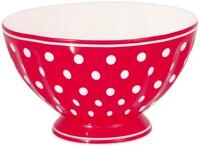 Greengate Dessertschale Dotty French Bowl medium red 10cm, Steingut,...