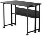 Maclean Schreibtisch MC-126 Klappbarer mobiler Schreibtisch mit Regal, Platte
