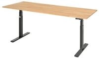 RAU Schreibtisch Schreibtisch adlatus 100 2000x800x650-1300 B-Platte schwarz
