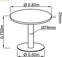 HAMMERBACHER Konferenztisch Besprechungstisch 80cm Ahorn/chrom