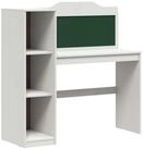 vidaXL Schreibtisch Schreibtisch mit offener Ablage und Kreidetafel ROROS Wei&szlig;