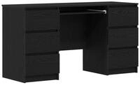 vidaXL Schreibtisch Schreibtisch mit Speicher Schwarz Eichen-Optik 140 x 50 x...