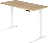 HAMMERBACHER Schreibtisch Sitz-Steh-Schreibtisch elektrisch 160x80cm Eiche/Wei&szlig;