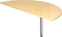 HAMMERBACHER Schreibtisch Anbautisch 160x80cm 2xViertelkreis/Fu&szlig; eckig...