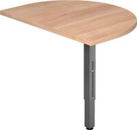 HAMMERBACHER Schreibtisch Anbautisch mit Fu&szlig; eckig 60x80cm Nussbaum/Graphit