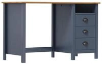 vidaXL Schreibtisch Schreibtisch Hill mit 3 Schubladen Grau 120x50x74cm...