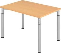 HAMMERBACHER Schreibtisch Schreibtisch 120x80cm Buche/Silber