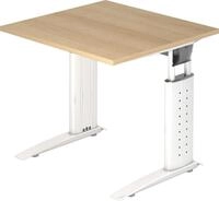 HAMMERBACHER Schreibtisch Schreibtisch C-Fu&szlig; 80x80cm Eiche/Wei&szlig;
