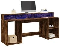 vidaXL Schreibtisch 200 x 55 x 91 cm LED Schreibtisch B&uuml;rotisch Arbeitstisch