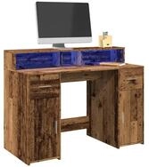 vidaXL Schreibtisch 120 x 55 x 91 cm LED Schreibtisch B&uuml;rotisch Arbeitstisch