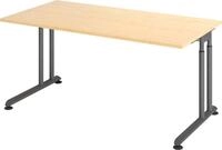 HAMMERBACHER Schreibtisch Schreibtisch C-Fu&szlig; 160x80cm Ahorn/Graphit