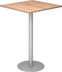 HAMMERBACHER Empfangstheke Stehtisch 80x80cm Nussbaum/silber