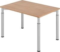 HAMMERBACHER Schreibtisch Schreibtisch 120x80cm Nussbaum/Silber